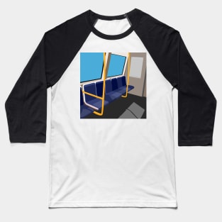 Transperth B-Series Train Interior Cartoon (No Outline) Baseball T-Shirt